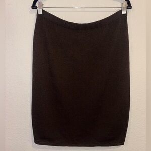 St. John Santana Knit Pencil Skirt Expresso Size 8 Wool Blend